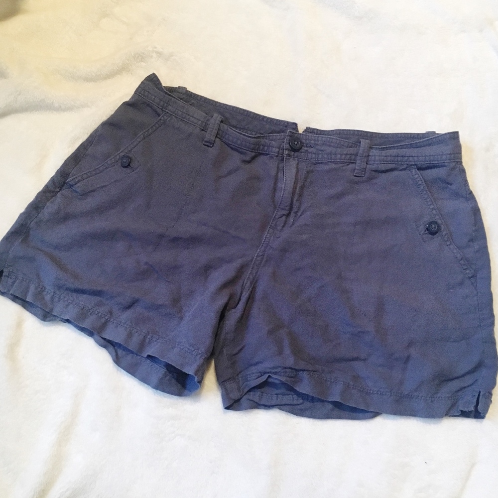Calvin Klein Navy Lightweight Linen Shorts Size 12